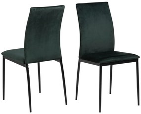 Actona 4x Jedálenská stolička Demina - tmavozelená / čierna