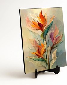 DUBLEZ | Drevený obraz - Abstraktné kvety