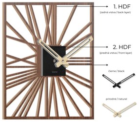 Drevené hodiny na stenu - Sentop | HDFK038 | orech wenge