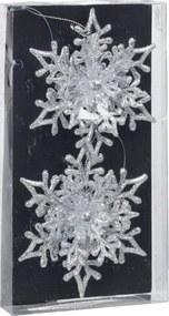 Snehové vločky – strieborné 2 ks 11 cm