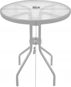 CH Sivý okrúhly záhradný stôl Peon