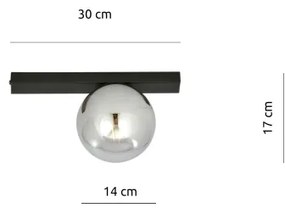 Stropné svietidlo FIT 1xE14/10W/230V čierna/šedá