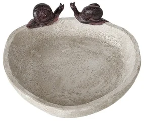 Napájadlo pre vtáky Snails, 6x21 cm, polyresin, béžová