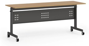 Mobilný stôl PRIMO MOBI, 1800 x 600 mm, čierna podnož, buk