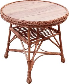 HRADIL Prútený stôl okrúhly.
