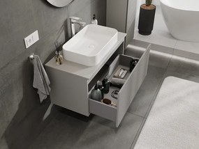 Mexen Rivel, kúpeľňová skrinka 90 cm, 1 zásuvka, drážkovaná, sivá matná, 91A20-09047-1-BF62