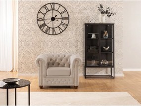 Béžové zamatové kreslo chesterfield York Blik – Ropez