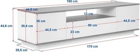 TV skrinka Verat (biela + orech). Akcia -18%. Vlastná spoľahlivá doprava až k Vám domov. 1144774