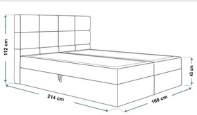 PROXIMA.store - Kontinentálna boxspring posteľ NIKKI ROZMER: 180 x 200 cm, TYP MATRACA: BONELLOVÉ PRUŽINY, VRCHNÝ MATRAC (TOPPER): BEZ TOPPERU