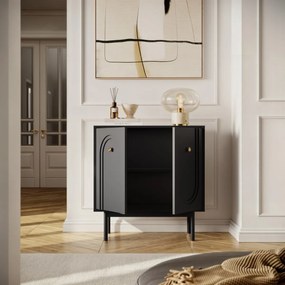 DVOJDVEROVÁ KOMODA THERESE ČIERNA 79 cm