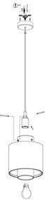 Eglo 43393 - Luster na lanku MEDIOUNA 1xE27/40W/230V