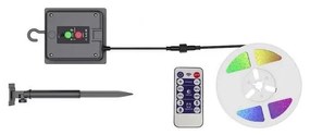 LED RGB Stmievateľný solárny pásik LED/1,2W/3,7V IP67 5m