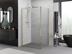 Mexen Exo, výklopný sprchový kút 90 x 95 cm, číre sklo, zlatá, 8181-090-095-50-00