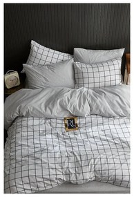 Biele 4-dielne predĺžené obliečky na dvojlôžko s plachtou 200x220 cm Geometric – Mila Home