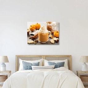 Sklenený obraz - Tekvicové latte (70x50 cm)