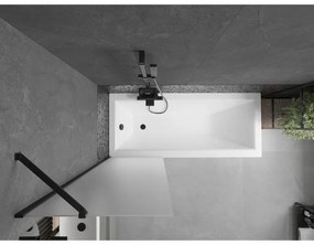 Mexen Next, vaňová zástena 1-krídlová 60 x 150 cm, fixné krídlo, 6 mm námraza sklo, čierny profil, 895-060-000-00-30-70