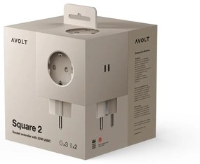 AVOLT Modulárny rozbočovač Square 2 / USB-C Nomad Sand