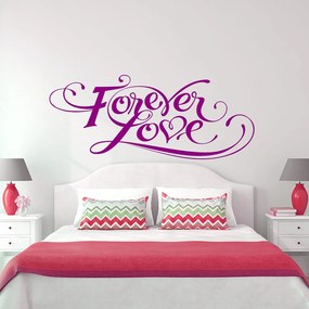Veselá Stena Samolepka Forever love Farba: fialová, Veľkosť: 40 x 18 cm