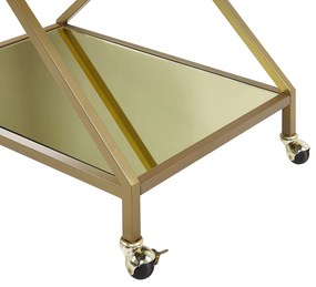Zrkadlový kuchynský vozík zlatý IVERA Beliani
