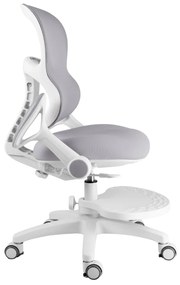 Detská rastúca stolička Neoseat JUNI 006 — látka, prateľný poťah, sivá