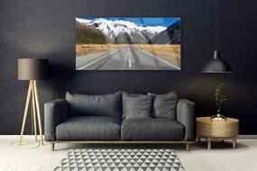 Obraz na akrylátovom skle Cesta hory sneh krajina 120x60 cm