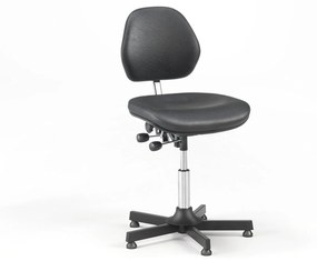 Priemyselná stolička AUGUSTA, V 475 - 600 mm, čierny vinyl