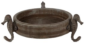 Servírovacia dekoratívna misa/tanier s morskými koníkmi - Ø 33*13 cm