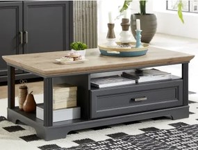 Konferenčný stolík so zásuvkou Jasmin, grafit/dub%