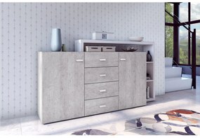 Komoda Bilsby Typ 27 (betón colorado + biela). Akcia -20%. Vlastná spoľahlivá doprava až k Vám domov. 1030344