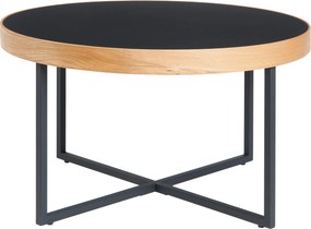 XXXLutz KONFERENČNÝ STOLÍK, prírodná farba, čierna, drevo, kov, kompozitné drevo, 80/46,5 cm - Stolíky do obývačky - 001739002901