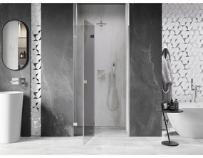 Mexen, Mexen Lunar ľavé otočné sprchové dvere 125 cm, transparentné, chróm - 834-125-000-01-00-L