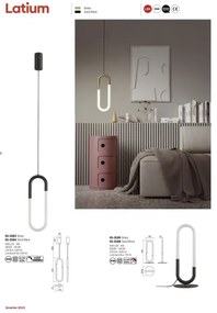 Redo 01-3183 - LED Luster na lanku LATIUM LED/9W/230V mosadz