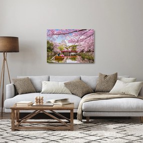 Sklenený obraz japonskej čerešne (70x50 cm)