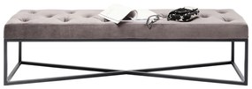 Sivá zamatová lavica Kare Design Crossover, 150 cm