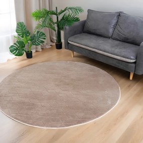 Koberec RABBIT 3D béžový kruh