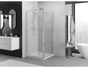 Mexen Exo, sprchovací kút s krídlovými dverami 85 x 85 cm, 6mm číre sklo, chrómový profil, 8181-085-085-01-00