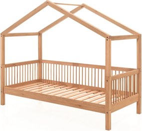 Domčeková detská posteľ z dubového dreva v prírodnej farbe 90x200 cm Forrest – Vipack
