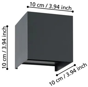 Eglo 901049 - LED Nástenné svietidlo VALMONTONE 2xLED/1,5W/230V 3000K čierna