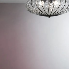 SIRU - Stropné svietidlo ACCADEMIA 3xE27/60W/230V číra/čierna benátske sklo