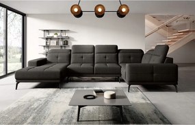 Rohová sedačka v tvare U Nicolette (tmavosivá) (p)