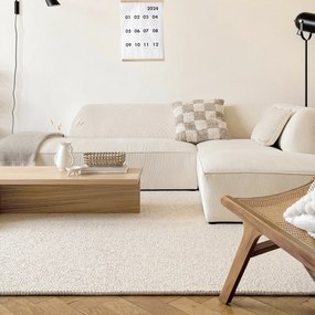 Balta 110x230 cm Metrážny koberec Wolly 610 sv. béžová, šíře, béžová, ab (mriežka), obývacia izba