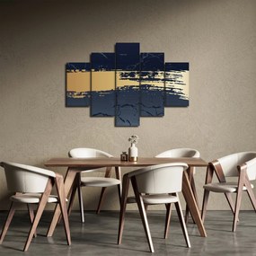 Obraz - Modrá a zlatá abstrakcia N⁰2 (150x105 cm)