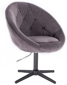 LuxuryForm DESIGN Kreslo VERA VELUR na čiernom kríži - tmavosivé