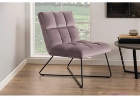 Ružové zamatové kreslo Alba – Actona