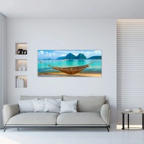 Obraz - Hojdacia sieť na pláži (120x50 cm)
