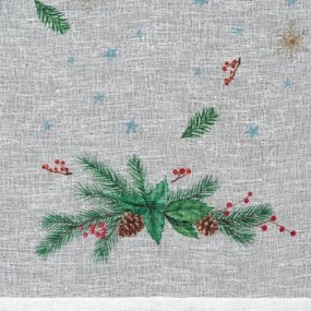 EUROFIRANY KRÁTKA VIANOČNÁ ZÁCLONA NA PÚTKACH XMAS1 60X150 CM VZOROVANÁ