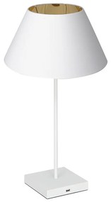 Stolná lampa s USB konektorom 1xE27/60W/230V biela