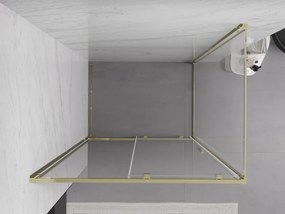 Mexen Exo, posuvný sprchový kút 120 x 75 cm, číre sklo, zlatá, 8151-120-075-50-00