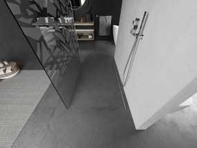 Mexen Kioto, sprchová zástena Walk-In 140 x 200 cm, 8mm číre sklo biely vzor, brúsená oceľ profil,  800-140-002-97-85