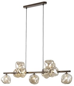 Závesný luster LAVA 9xG9/8W/230V bronzový/dymovo-béžový